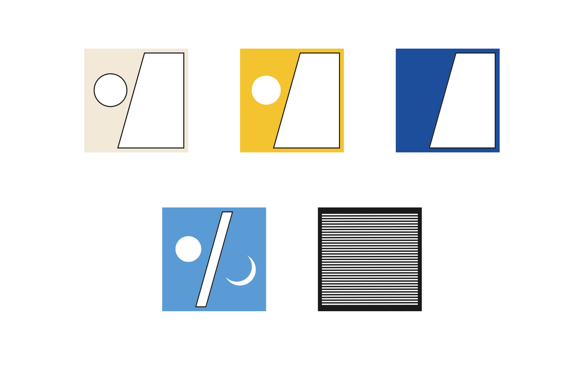 The five Moon & Piano layers shown separately, including cutout shapes and a striped layer.